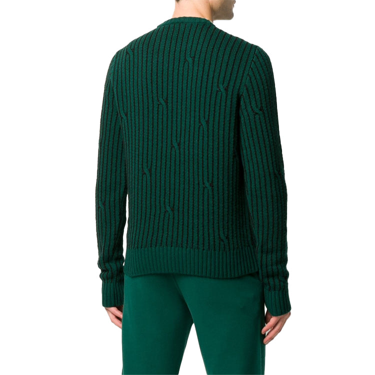 Men's Off-White logo Stripe Knit Green OMHE043E20KNI0015700
