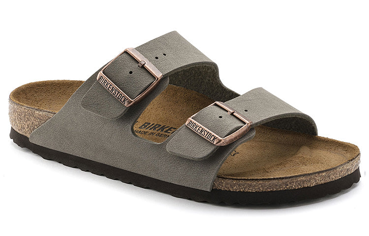 Birkenstock Arizona Birko-Flor Birkibuc Narrow Fit 'Stone' 0151213