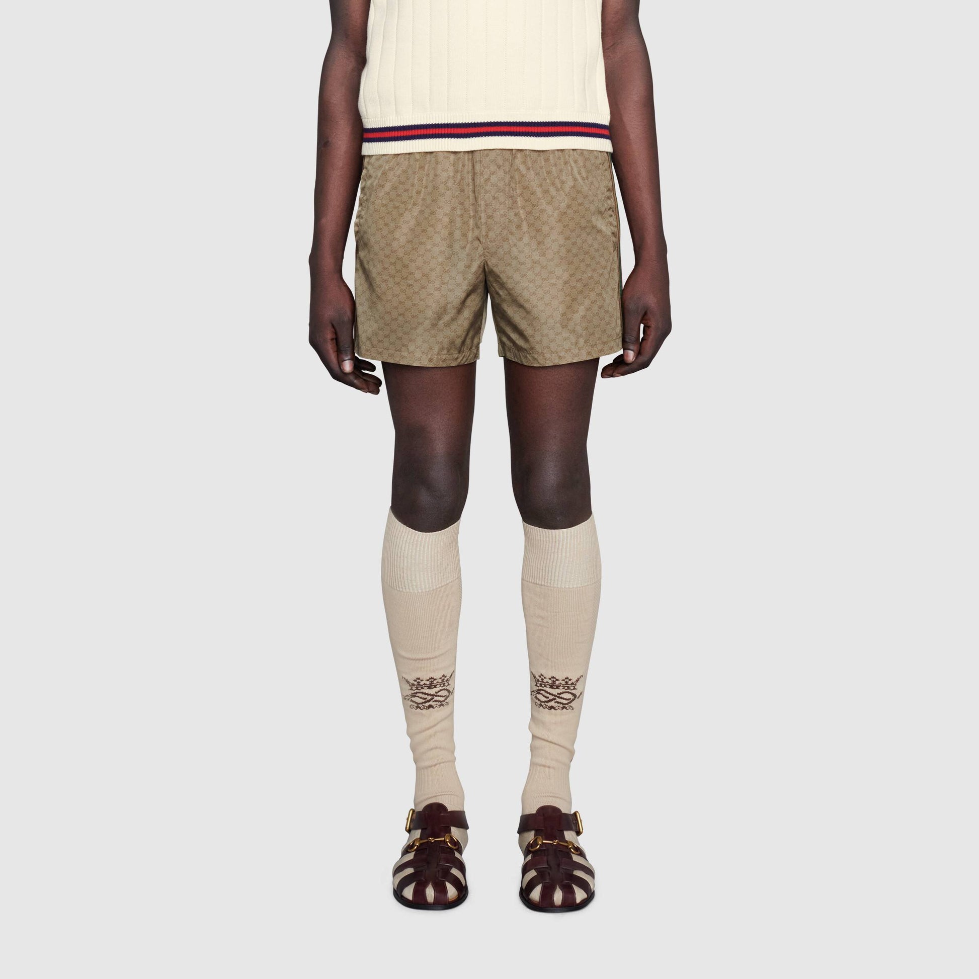Gucci GG Waterproof Nylon Sports Short Pant Male Camel 599585-XHAD4-2190