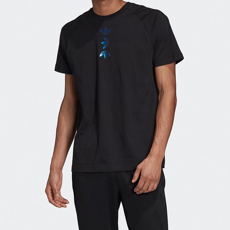 adidas originals Zeno Tee Blue Logo Short Sleeve Black FS7329