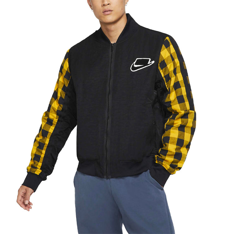 Nike Sportswear Sports Stay Warm Plaid Splicing Jacket Black BV4532-010