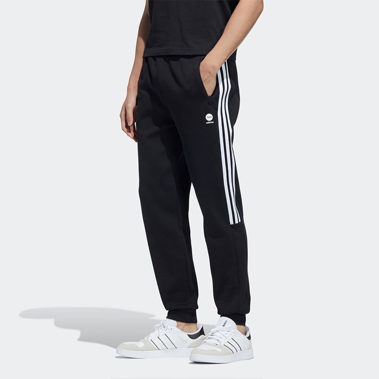 Men's adidas Casual Thicken Knit Sports Pants/Trousers/Joggers Black HD4699