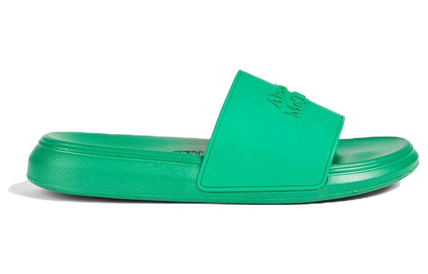 (WMNS) Alexander McQueen Embossed Rubber Slides 'Green' 666983W4QS03115