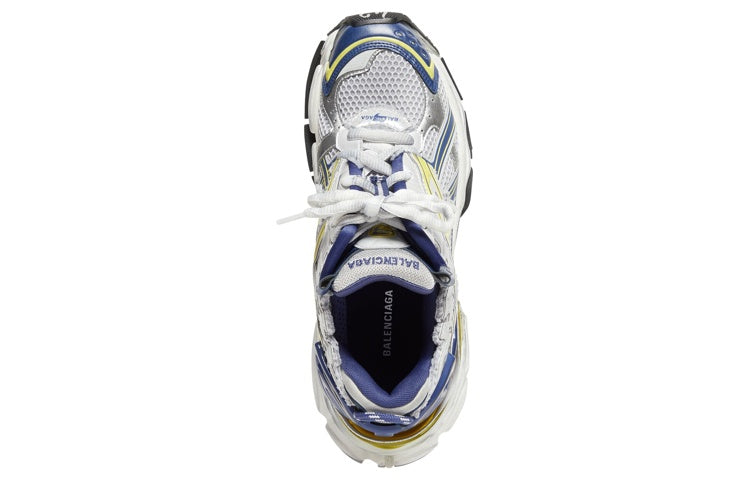Balenciaga Runner Sneakers 'White Blue Yellow Mesh and Nylon' 677403W3RB59174