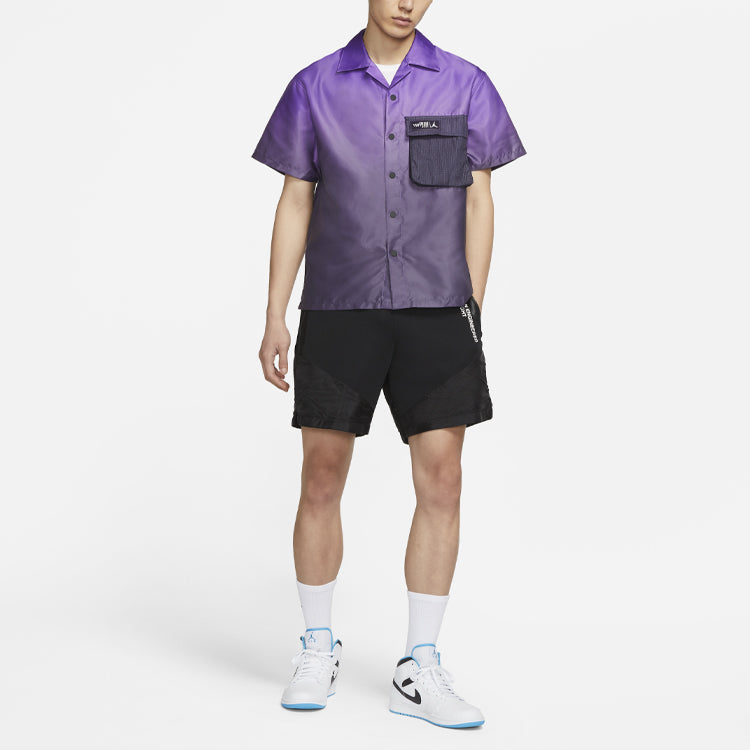 Air Jordan 23 Engineered Gradient Big Pocket Breathable Short Sleeve Shirt Purple CZ4821-578