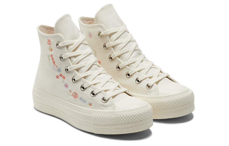 (WMNS) Converse Chuck Taylor All Star Lift Platform 'Embroidered Floral - Egret' A01586C