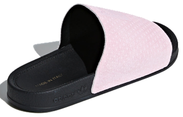 (WMNS) adidas originals Adilette Luxe 'Pink Black' DA9016