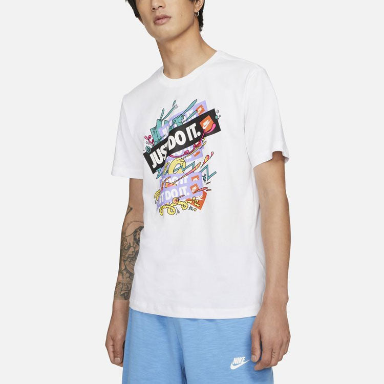 Nike Just Doit Casual Sports Alphabet Printing Short Sleeve White DD1263-100