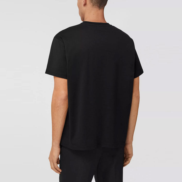 Men's Burberry SS21 Cartoon Printing Cotton Loose Short Sleeve Black 80406791