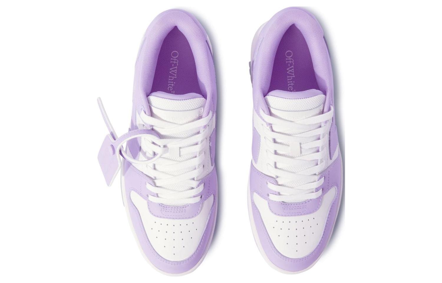 (WMNS) Off-White Out Of Office Calf Leather Sneaker 'Purple White' OWIA259F23LEA0040136