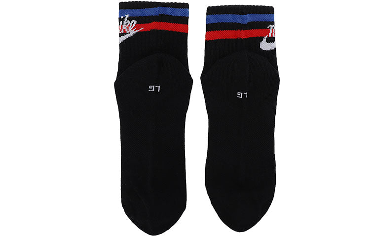 Nike Athleisure Casual Sports Breathable Mid Tops Socks Couple Style 3 Pairs Black DA2612-010