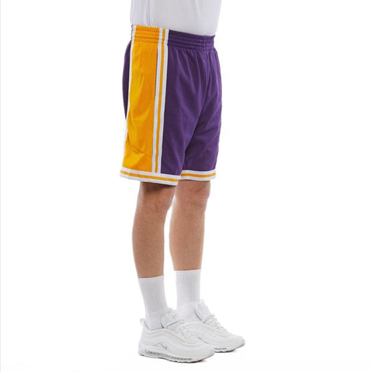 Mitchell & Ness NBA Swingman Shorts Los Angeles Lakers Road 1984-85 'Purple Gold' SMSHGS18235-LALPURP84