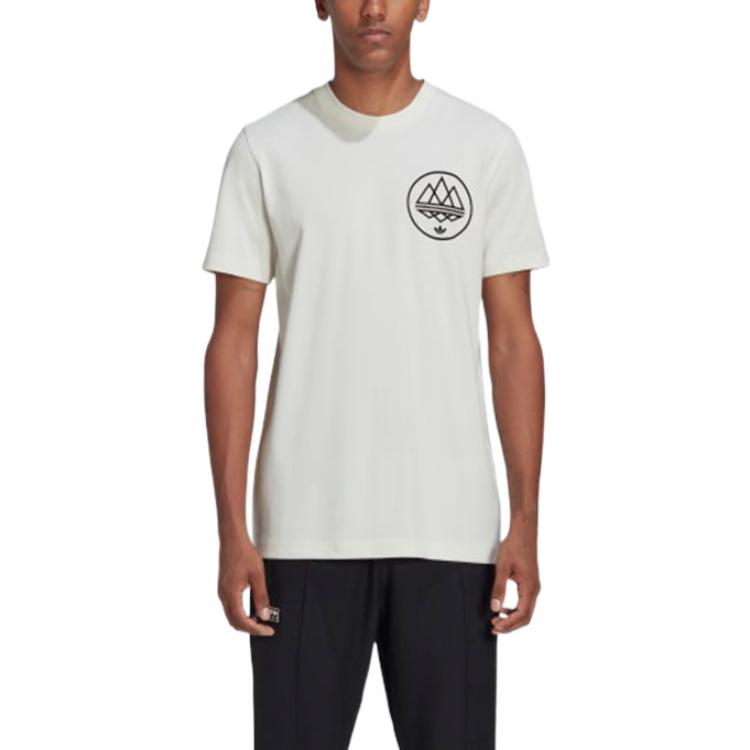 Men's adidas originals x Spezial Crossover Pullover Round Neck Solid Color Printing Short Sleeve White T-Shirt HC0400