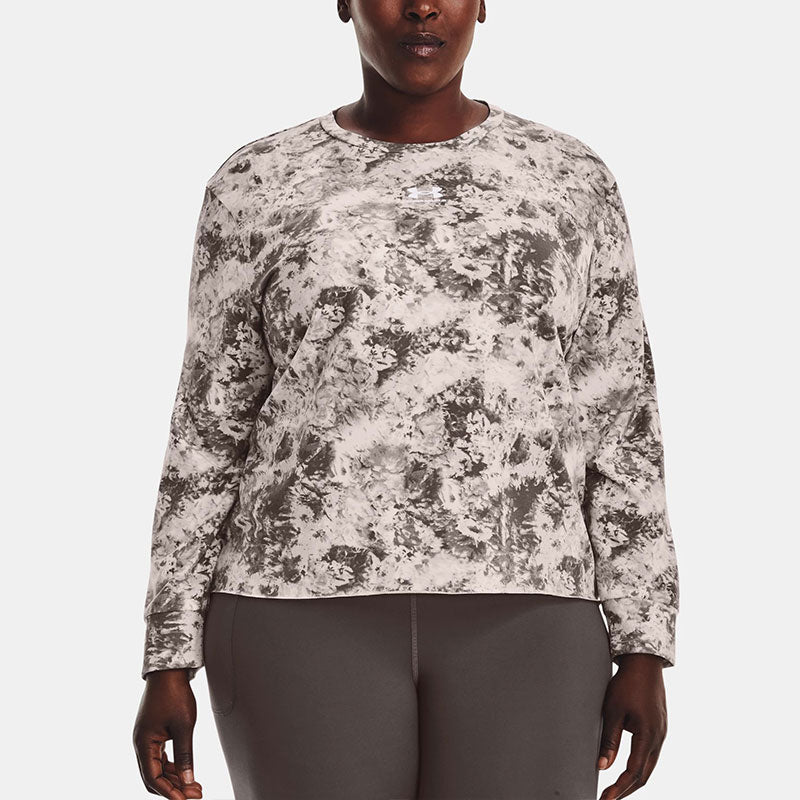 (WMNS) Under Armour Rival Terry Printed Crew Shirt 'Multi-Color' 1375252-592