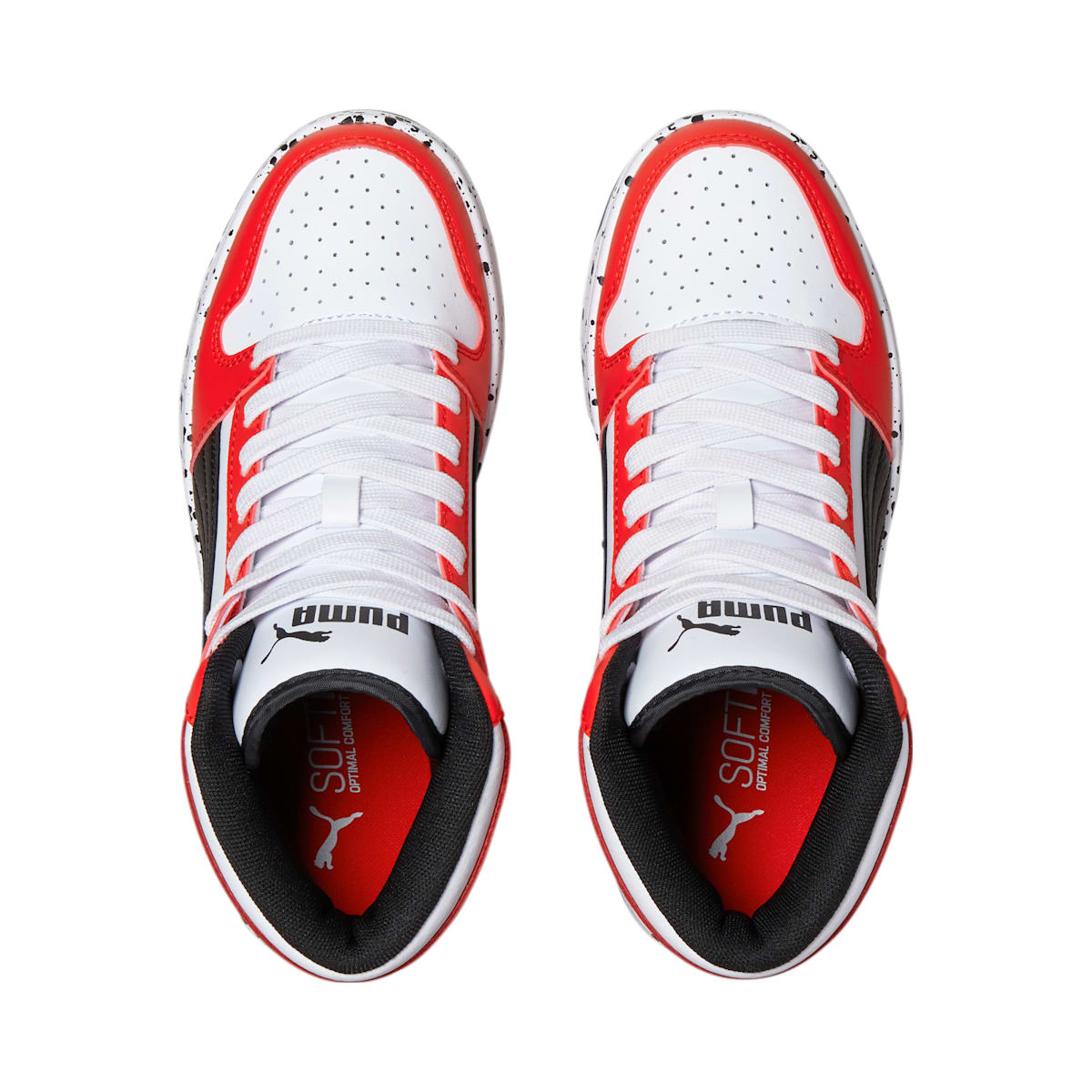 (GS) PUMA Rebound LayUp Speckle 'White High Risk Red' 386924-01