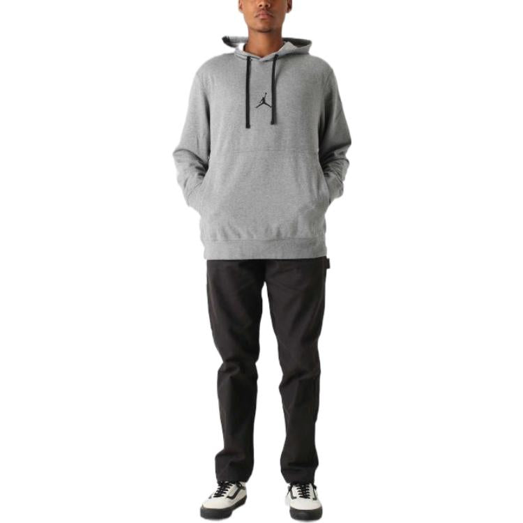 Men's Air Jordan Dri-Fit Air Solid Color Logo Printing Hooded Long Sleeves Gray DA9860-091