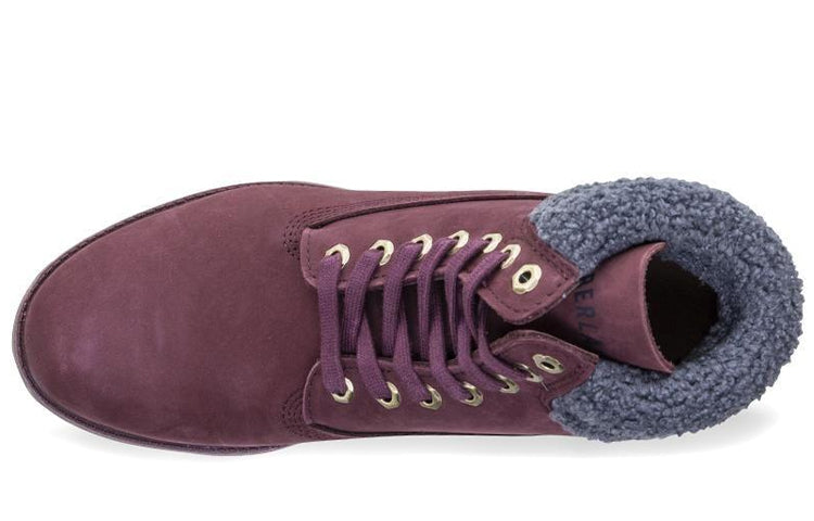 Timberland Premium 6 Inch Double Collar Waterproof 'Burgundy Nubuck' A1ZK8
