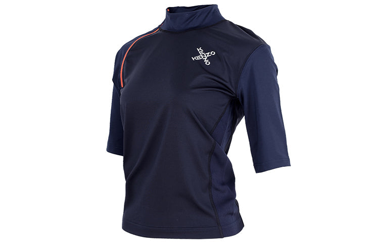 KENZO SS21 Logo Printing Sports Short Sleeve Navy Blue 2TO8574JS-77