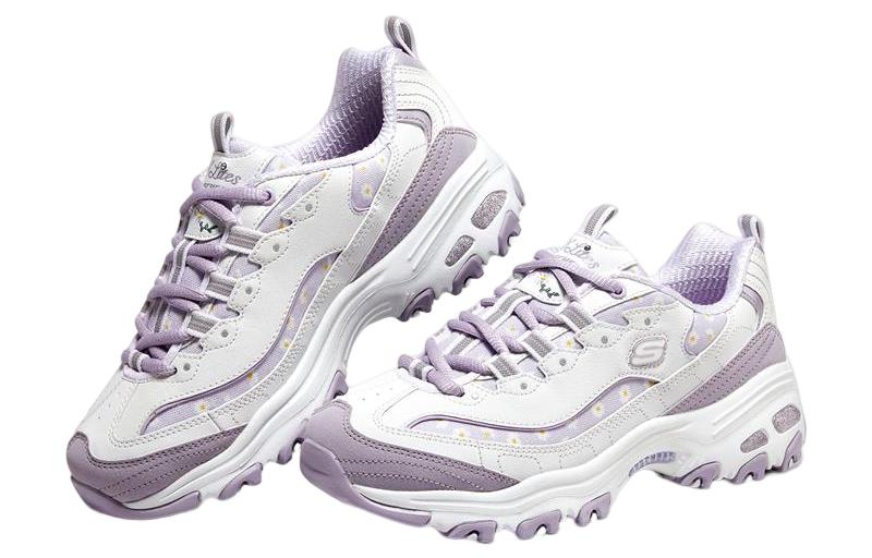 (WMNS) Skechers D'Lites 1.0 Shoes 'White Purple' 896180-WLV