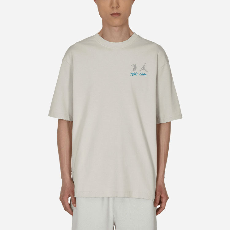 Air Jordan x Union Crossover Solid Color Breathable Logo Round Neck Short Sleeve US Edition Gray DM2843-025