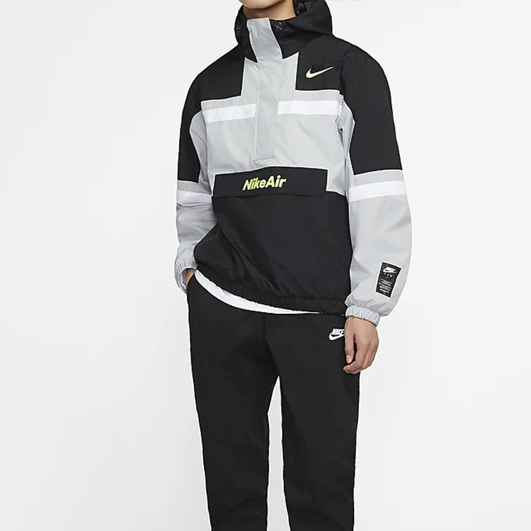 Nike Air Half Zipper Splicing Woven Sports Jacket Black Gray Blackgray CJ4835-077