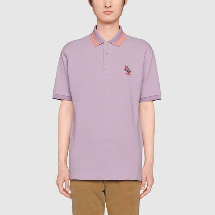 Gucci Cat Patch Polo Shirt 'Purple' 636403-XJCXW-5405