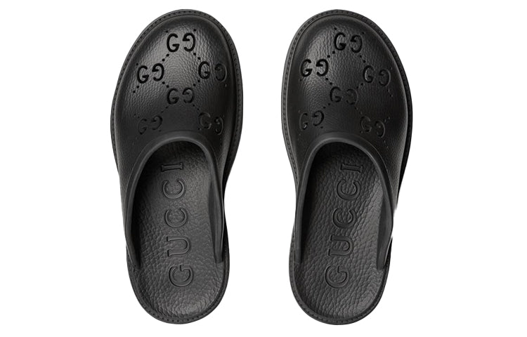 (WMNS) Gucci Platform Perforated G Sandal 'Black Rubber' 663577-JFB00-1000