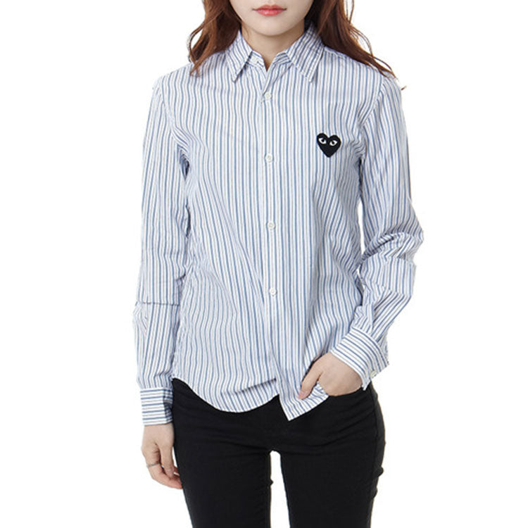 (WMNS) COMME des GARCONS PLAY Striped Shirt Black Emblem 'Blue' AZ-B005-051-1