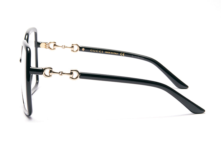 Gucci Horsebit Retro Geometry Metallic Optical Glasses Frame Black GG0890O-001