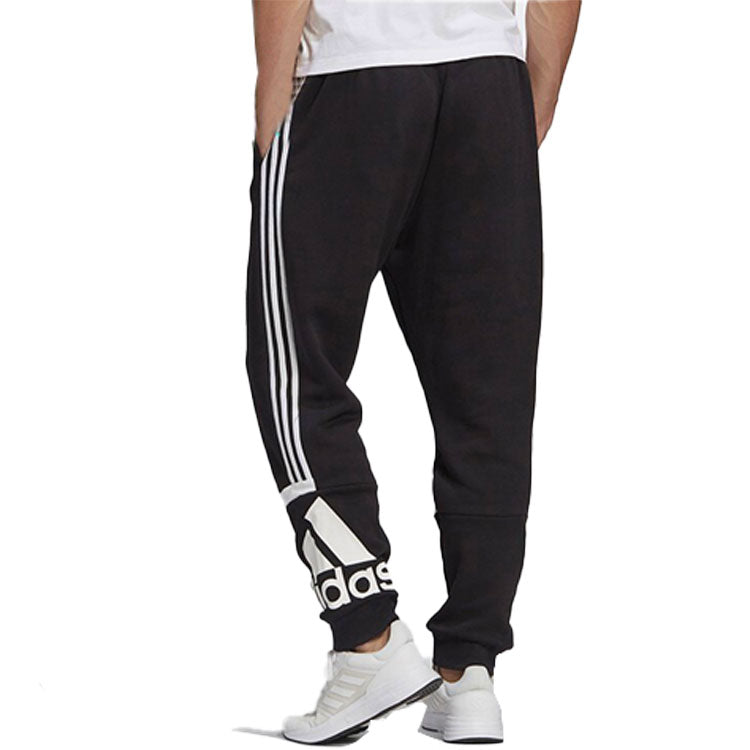 Men's adidas Large Logo Colorblock Casual Sports Breathable Long Pants/Trousers Black GK8903