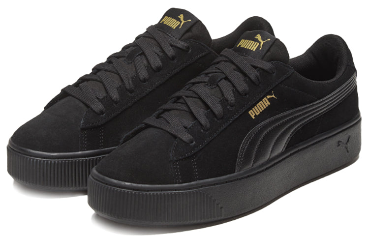 (WMNS) PUMA Vikky Stacked Black/Gold 369144-01