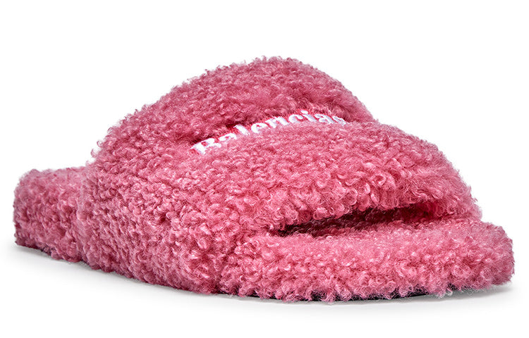 (WMNS) Balenciaga Furry Slides 'Pink' 654261W2DO15596