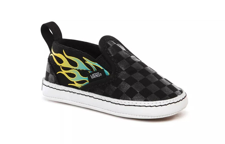 (TD) Vans Glow Flame Slip-On V Crib 'Black' VN0A2XSLESY