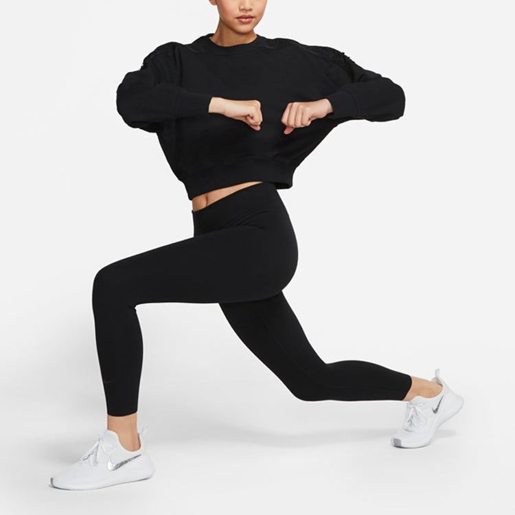 (WMNS) Nike Casual Sports Knit Training Round Neck Black Hoodie DA0449-010