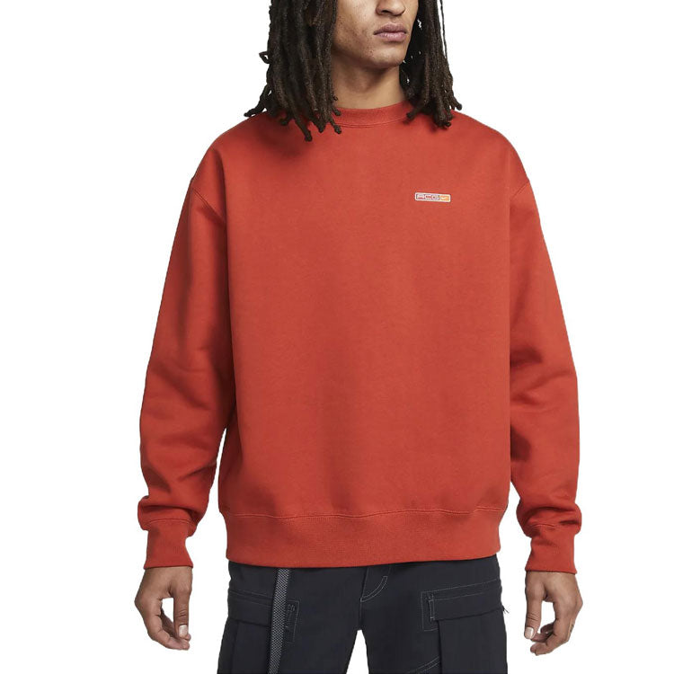 Men's Nike ACG Therma-Fit Solid Color Logo Embroidered Round Neck Long Sleeves Orange Red DM9941-671