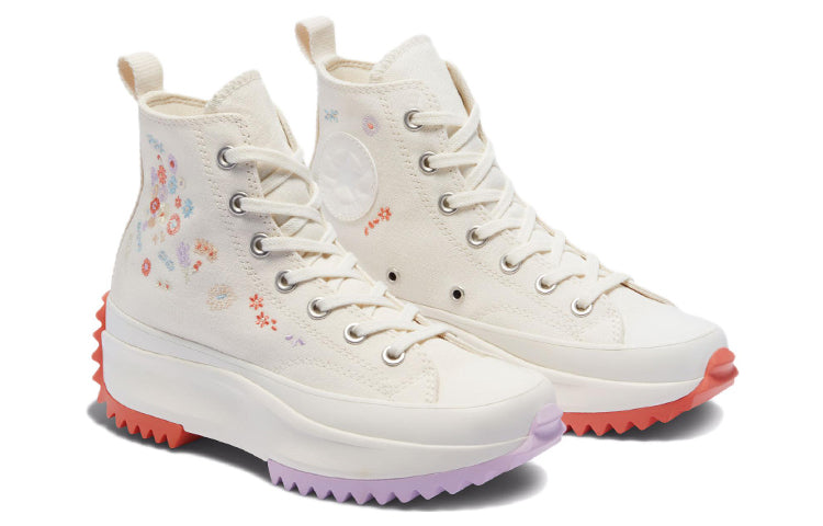 Converse Run Star Hike Platform High 'Embroidered Floral - Egret' A01583C
