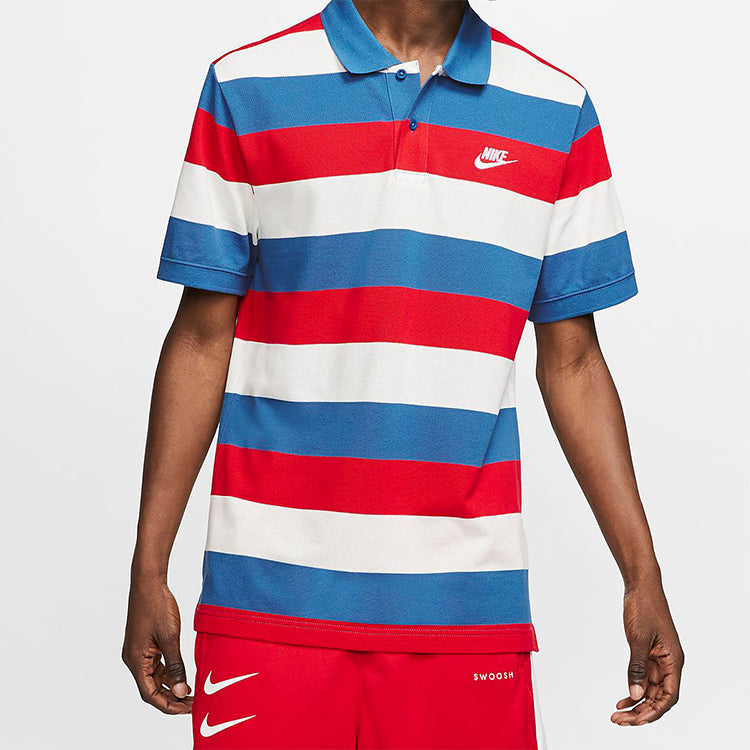Nike Men's Sportswear Polo-Shirt Red/Blue CJ4466-457