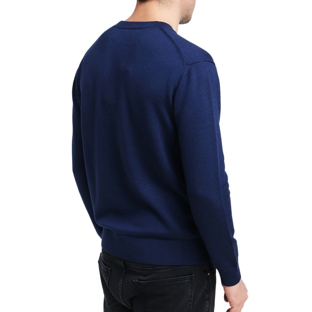 Men's KENZO SS21 Tiger Head Label Round Neck Pullover Blue PFA65PU5373TA-76