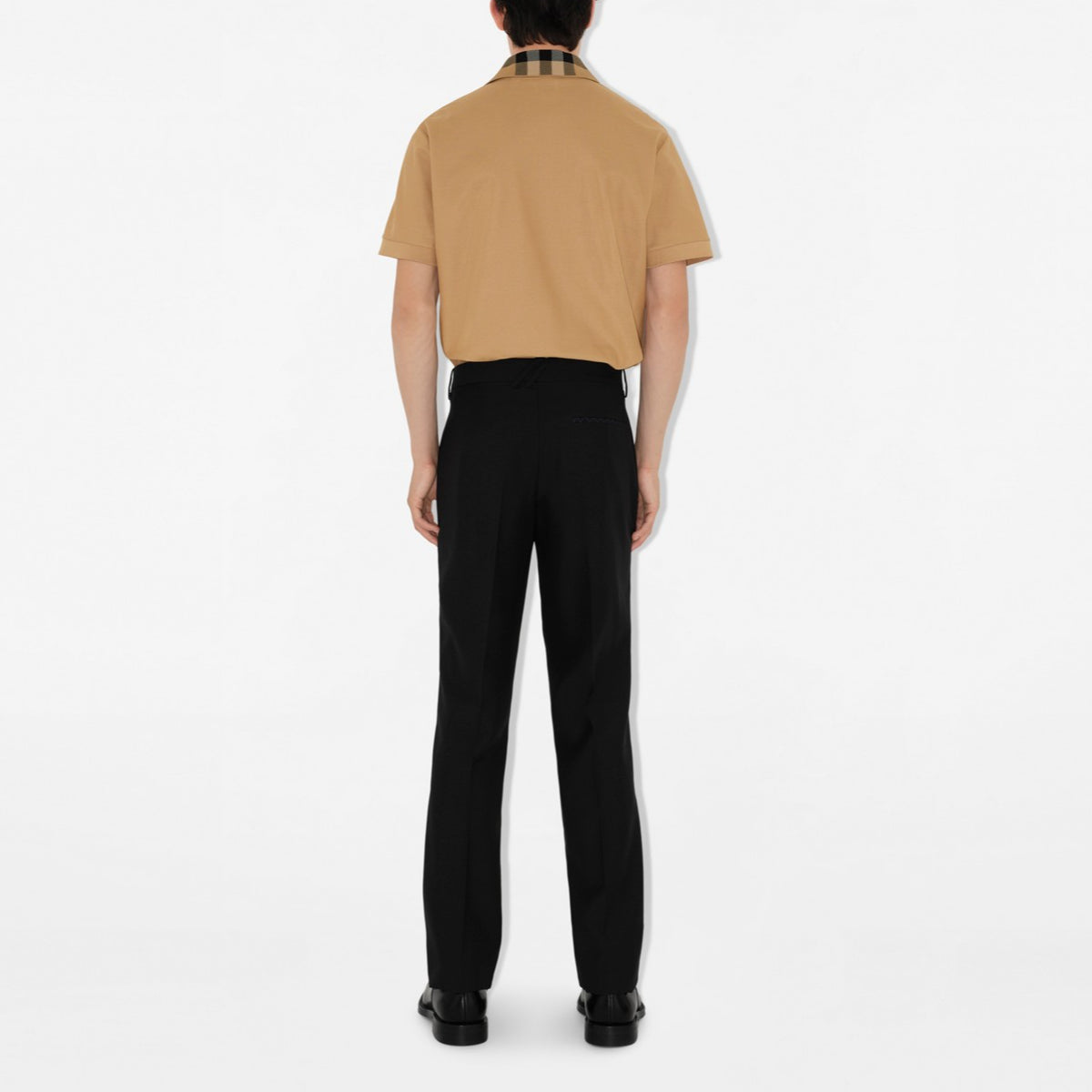Burberry 26 Check Collar Cotton Polo Shirt 'Beige' 80959241