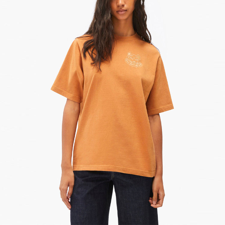 KENZO Tiger Head Pattern Printing Loose Round Neck Short Sleeve Orange FB62TS947401-15