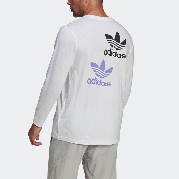 adidas originals Large Logo Printing Casual Long Sleeves White HC7111