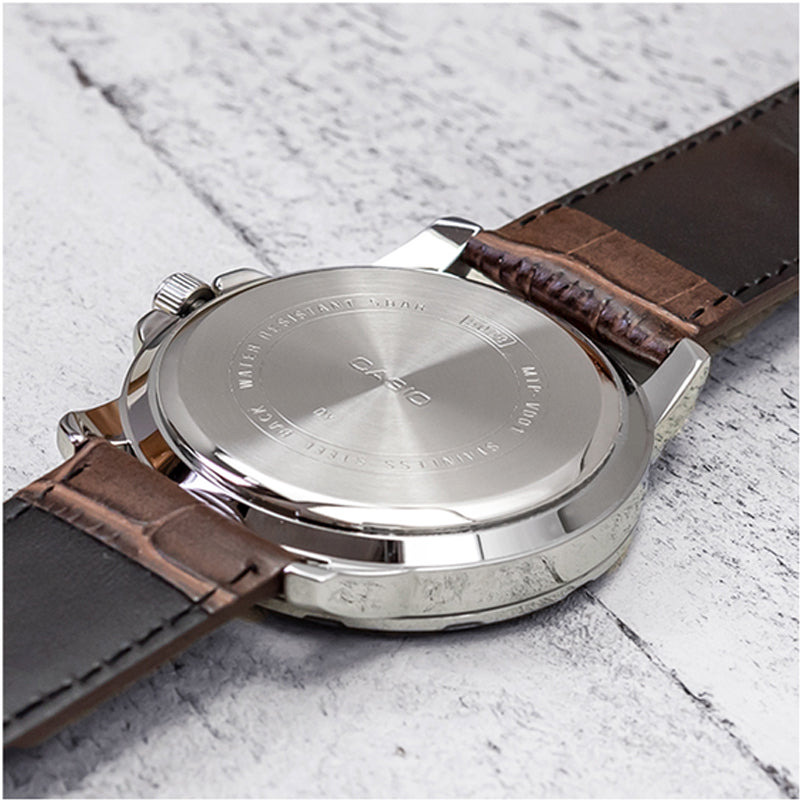CASIO Leather Band Waterproof Business Style Men Mens Brown Analog MTP-VD01L-8EV