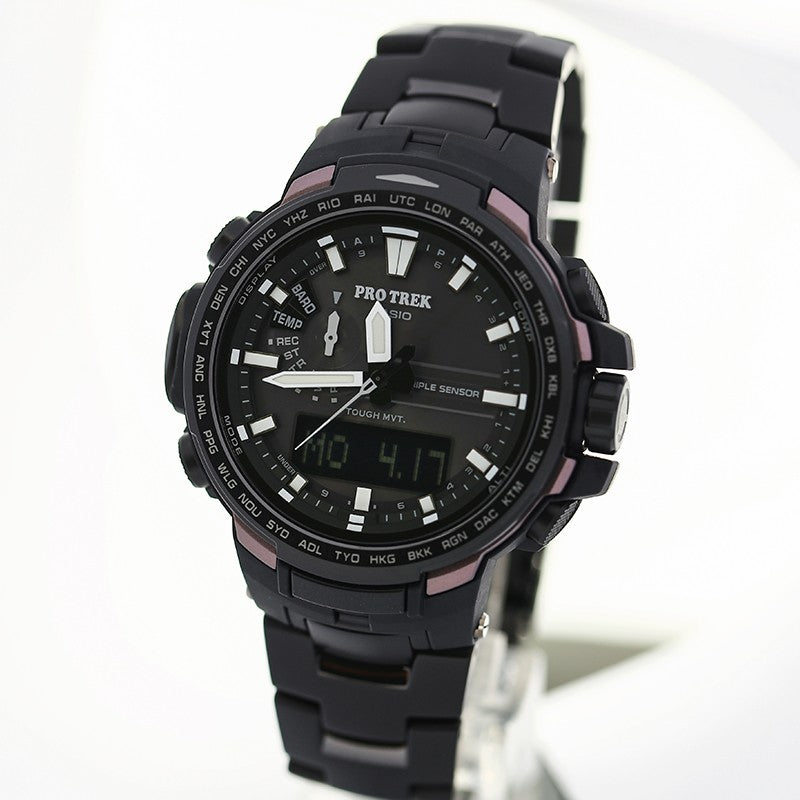 CASIO Sports Solar Powered Waterproof Mens Black Analog/Digital Combo PRW-6100YT-1