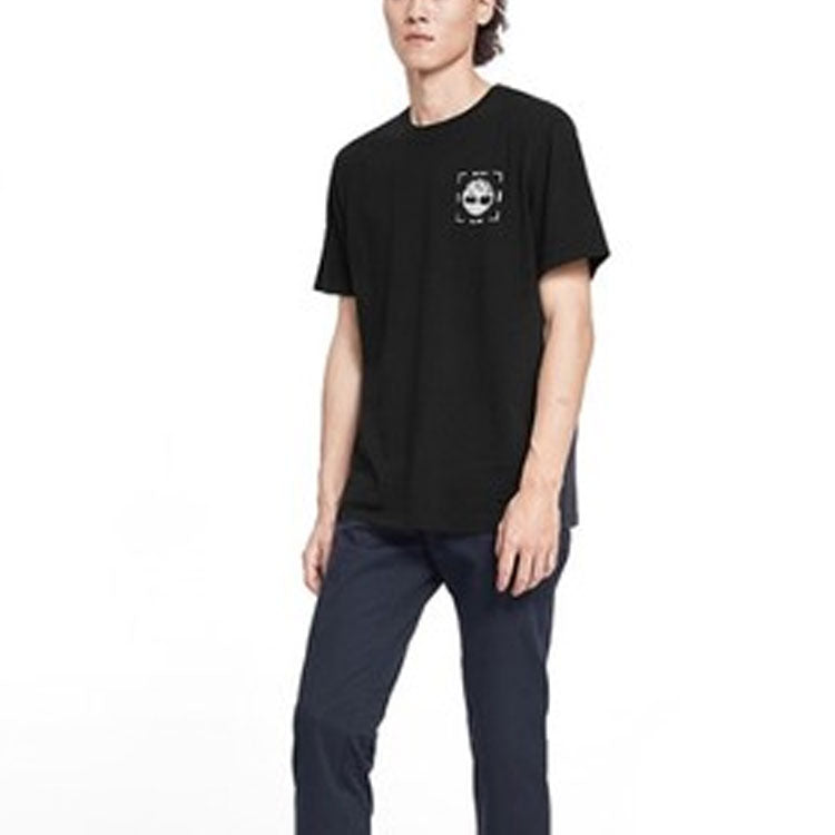 Men's Timberland Round Neck Sports Short Sleeve Black A2EM4-001