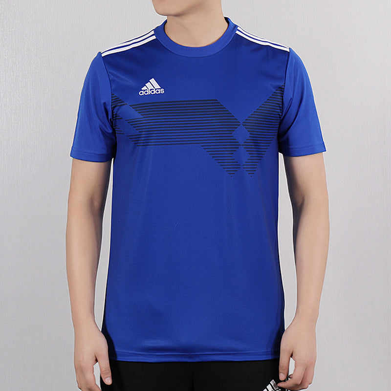 Men's adidas Campeon19 Jsy Casual Sports Breathable Soccer/Football Short Sleeve Blue T-Shirt DP6810