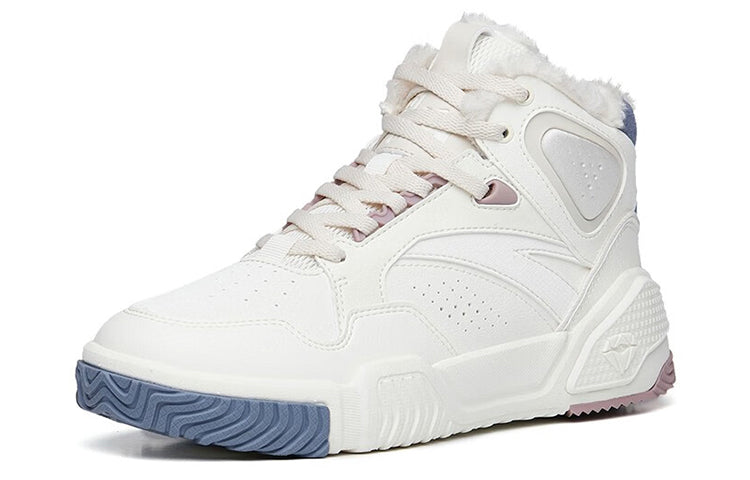 (WMNS) ANTA High-Top Skateboard Sneakers 'White Grey Flame' 122248990R-1