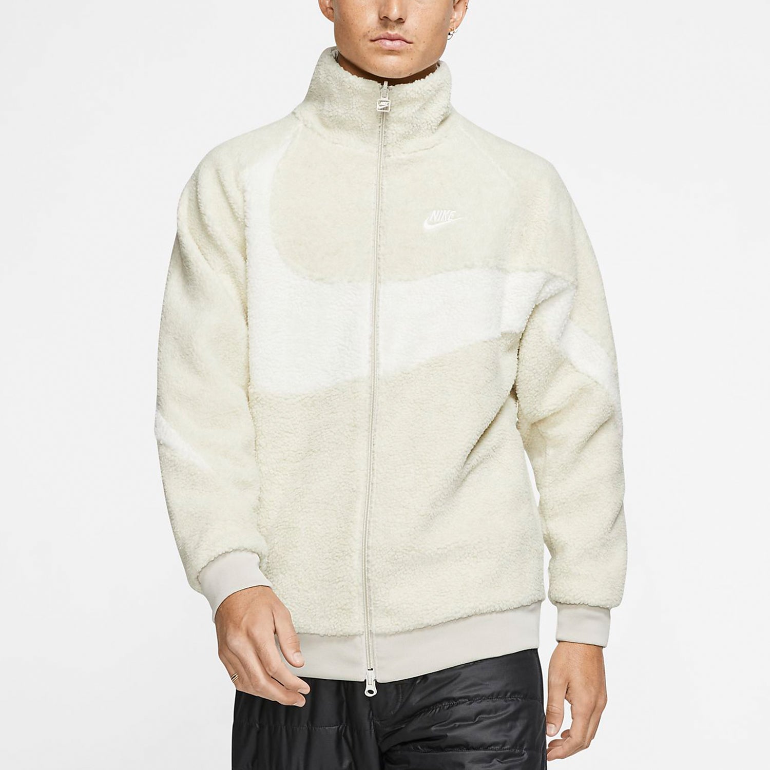 Nike Big Swoosh Reversible Boa Jacket (Asia Sizing) 'Cream White' BQ6546-070