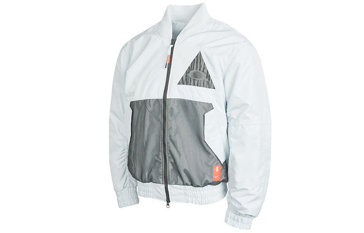 Men's Nike Kyrie Basketball Sports Mesh Patchwork Print Pattern Woven Baseball Padded White Gold Color Jacket CK6671-043