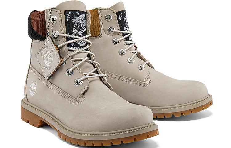 (WMNS) Timberland Heritage 6 Inch Waterproof Wide Fit Boots 'Beige Nubuck with Camo' A2M83W