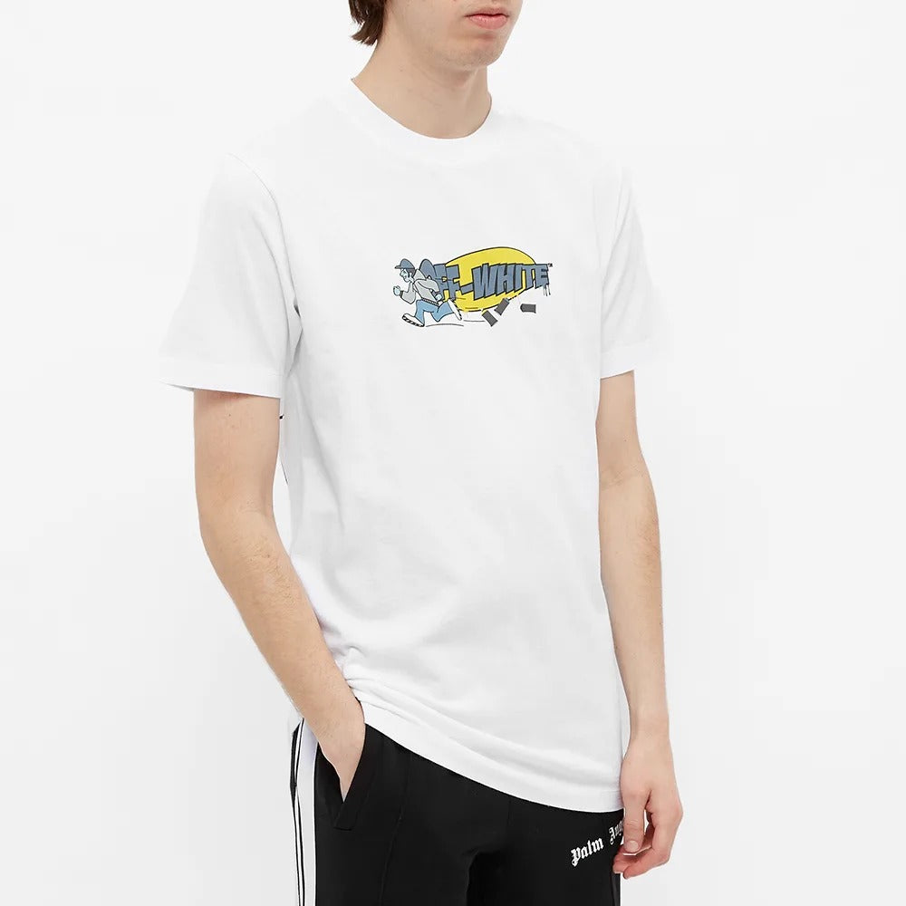 Off-White SS21 B-Boy Round Neck Printing Short Sleeve Pullover Short Sleeve Slim Fit Version White OMAA027S21JER0180119